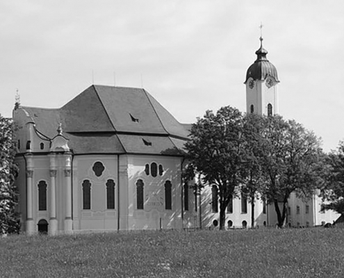 Portfolio IEP: Brandschutz Wieskirche in Steingaden - schwarz-weiß